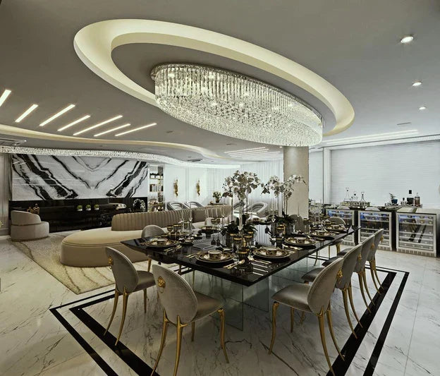 Light Luxury Round/Oval Flush Mount Crystal Chandelier - view 2
