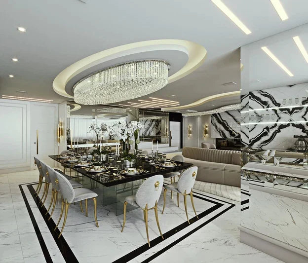 Light Luxury Round/Oval Flush Mount Crystal Chandelier - view 6