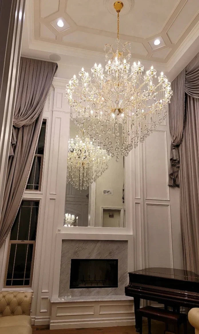 Classic Modern Multi-layers Crystal Chandelier for Staircase/Foyer/Villa - view 6