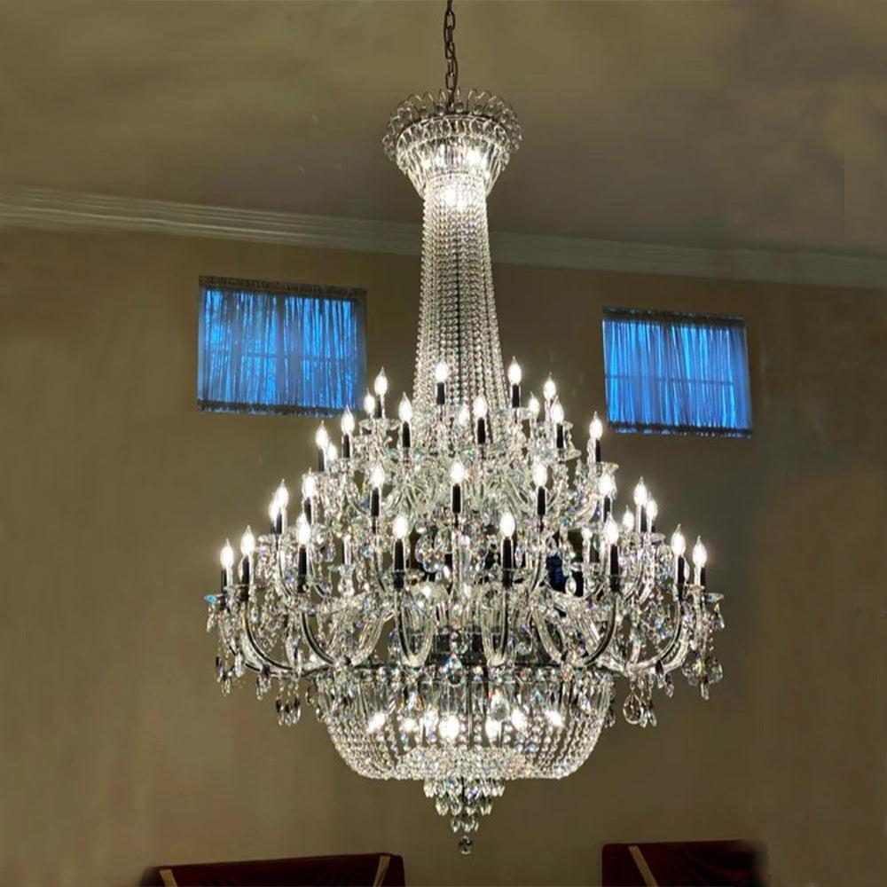 Extra Large European-style Multi-layers Candle Luxury Crystal Chandelier Gold Art Foyer/Staircase Decorative Light Fixture - view 6