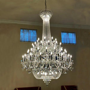 Extra Large European-style Multi-layers Candle Luxury Crystal Chandelier Gold Art Foyer/Staircase Decorative Light Fixture - view 6
