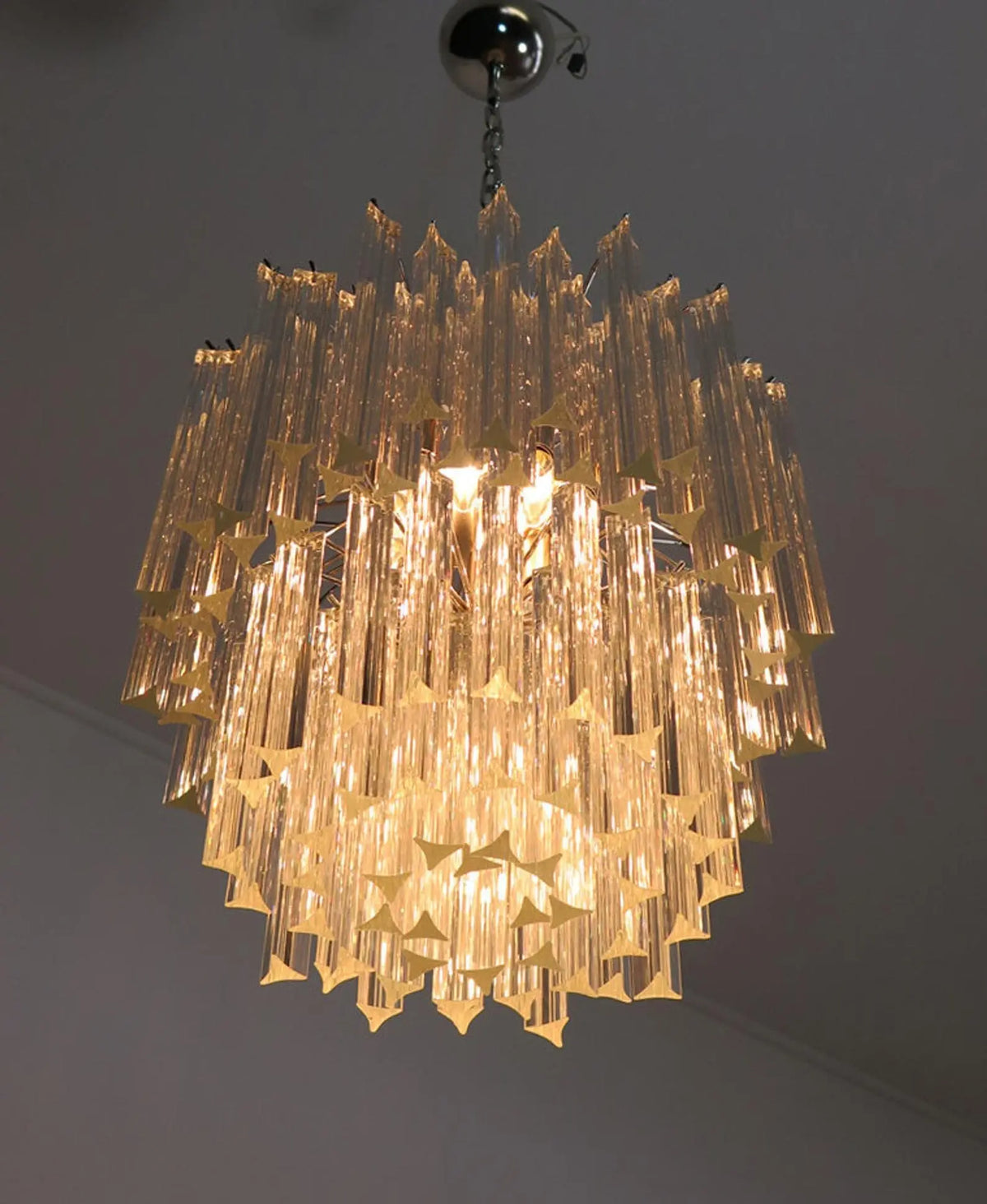 Murano-Style Chandelier – Arianna -107 prisms – Transparent