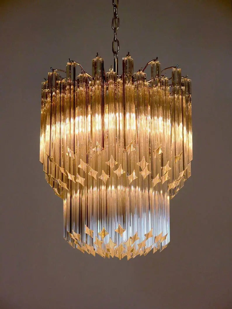 Murano-Style Chandelier – 107 prisms – Transparent
