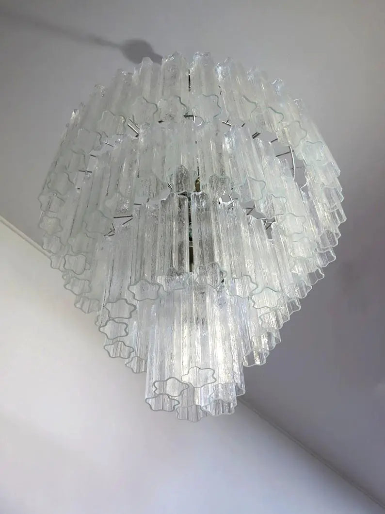 Murano-Style Chandelier – 78 tubes – Transparent