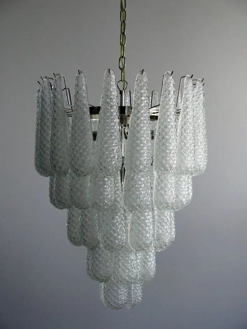 Murano-Style Chandelier – Drop – 52 glasses – Transparent