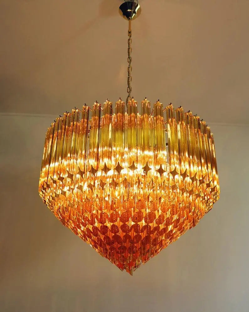 Murano-Style Chandelier – 265 prisms – Amber