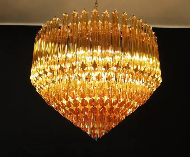 Murano-Style Chandelier – 265 prisms – Amber