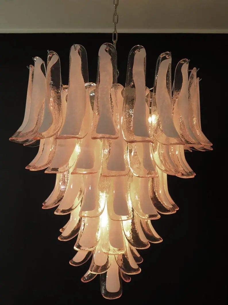 Murano-Style Chandelier – 75 petals – Pink