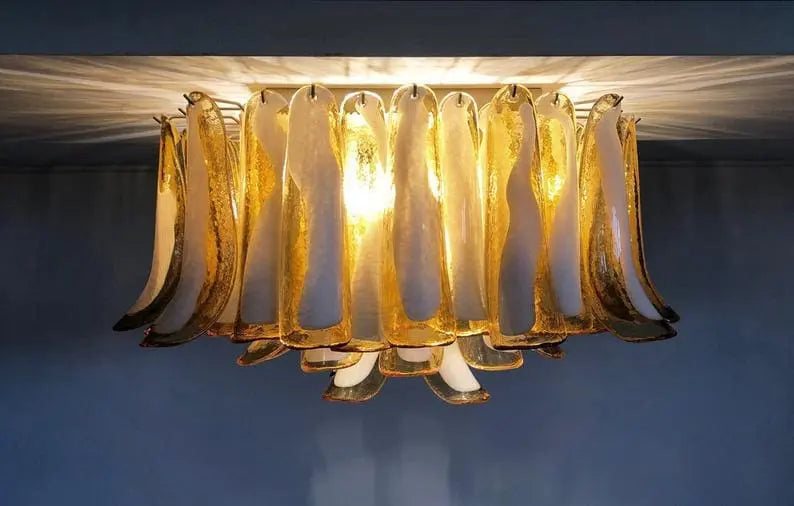 Murano-Style Chandelier – 64 petals – Caramel