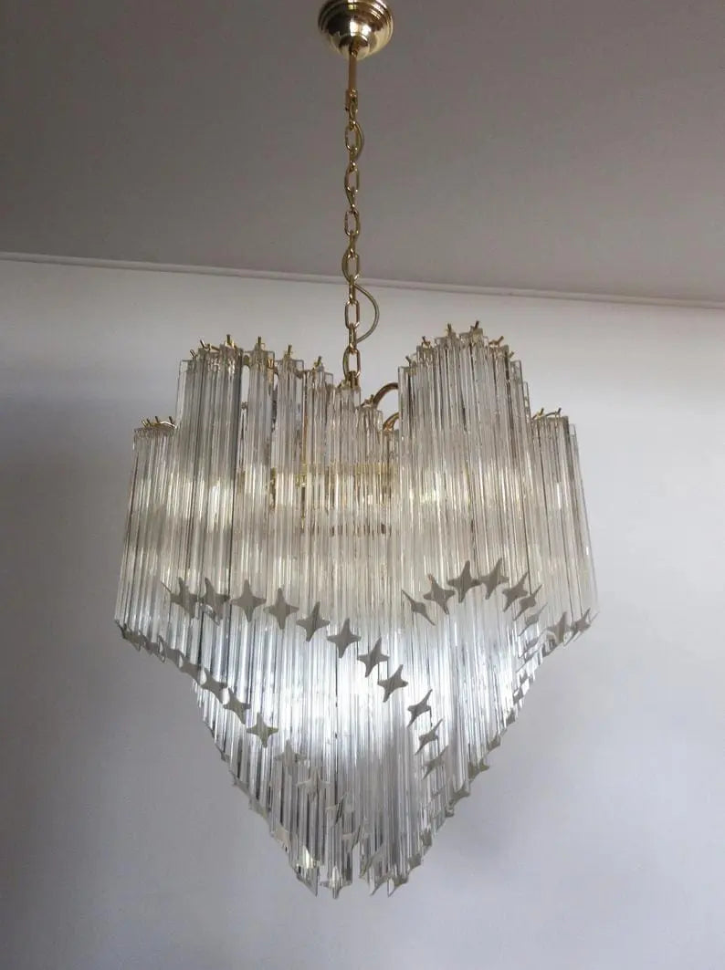 Murano-Style Chandelier – Viennetta -114 prims – Transparent
