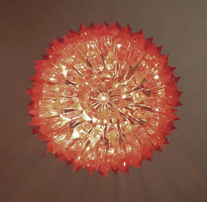 Murano-Style Chandelier – Triedri – Pink – 242 prisms