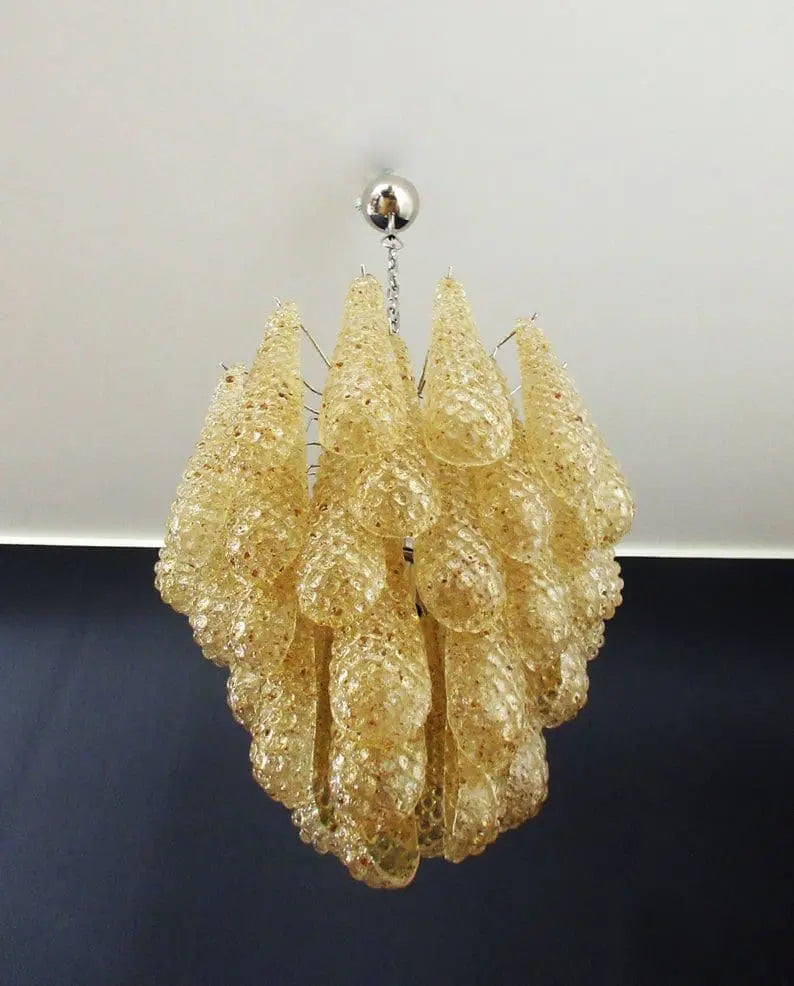 Murano-Style Chandelier – Drop – 41 glasses – Amber