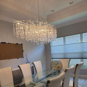 Lukas Oval Branching Brass Linear Teardrop Chandelier - view 5