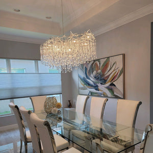 Lukas Oval Branching Brass Linear Teardrop Chandelier - view 6