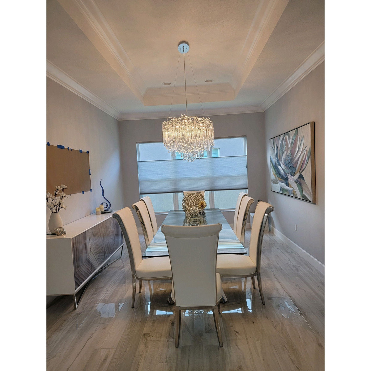 Lukas Oval Branching Brass Linear Teardrop Chandelier - view 13