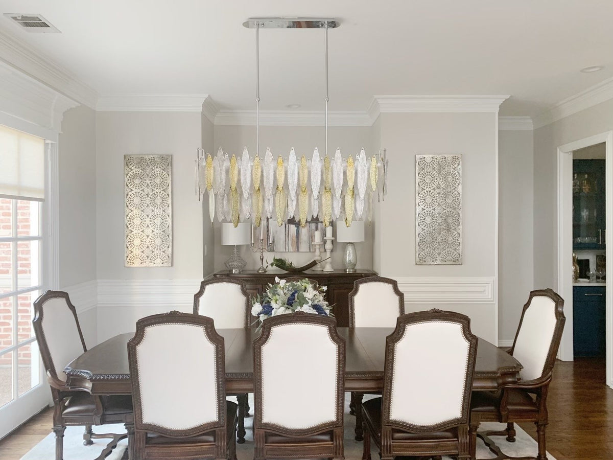 Alba 2-Tier Linear Oval Glass Chandelier, two-tier - view 2