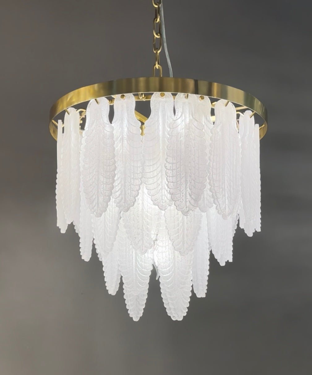 Leaf Round Tiered Glass Chandelier - view 3