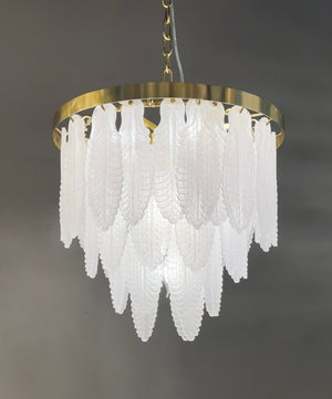 Leaf Round Tiered Glass Chandelier - view 3