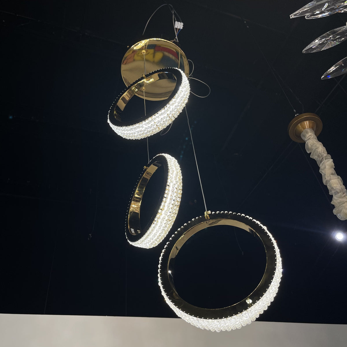 Anna Crystal Rings Foyer Pendant Chandelier - view 4