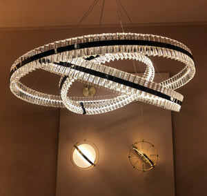 Aquinox 3-Tier Round Crystal Ring LED Chandelier, three-tier - view 6