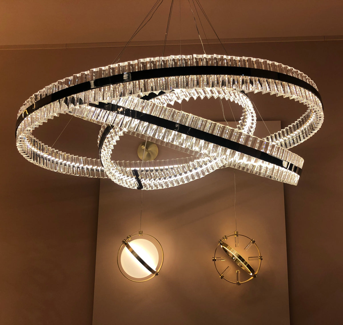 Aquinox 3-Tier Round Crystal Ring LED Chandelier, three-tier - view 6