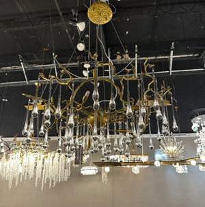 Dawn Teardrop Branch Brass Round Chandelier - view 33