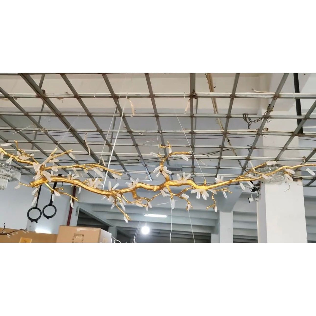Selenite Crystal Blossom Branching Tree Chandelier - view 8