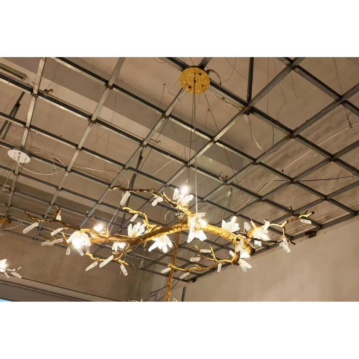 Selenite Crystal Blossom Branching Tree Chandelier - view 6