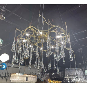 Dawn Teardrop Branch Brass Round Chandelier - view 26