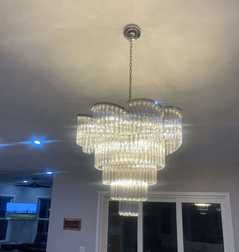 Twin Palms Round Crystal Chandelier - view 2