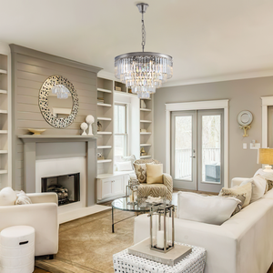 Falria Multi-Tier Clear/Smoke Crystal Round Chandelier - view 19