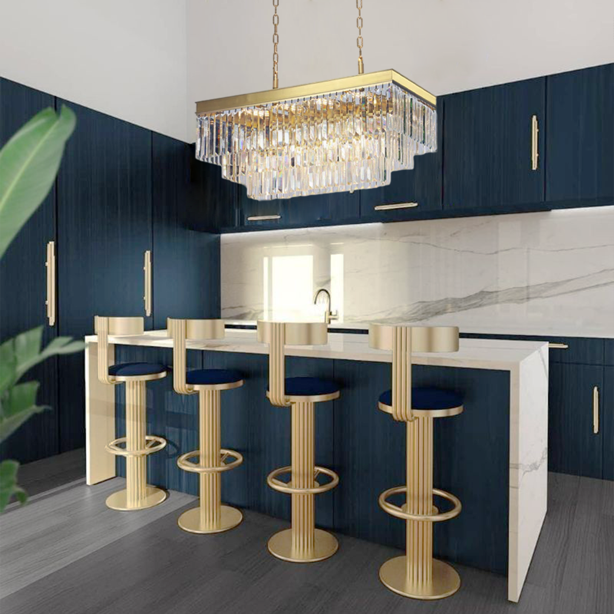 Falria 3-Tier Crystal Rectangular Chandelier, three-tier - view 23