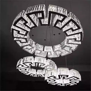 Modern Round Gear/Rectangular Mazes Crystal Chandelier - view 5