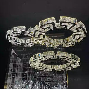 Modern Round Gear/Rectangular Mazes Crystal Chandelier - view 6