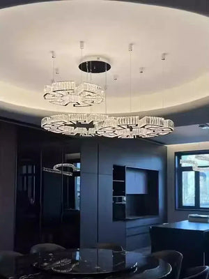 Modern Round Gear/Rectangular Mazes Crystal Chandelier - view 7