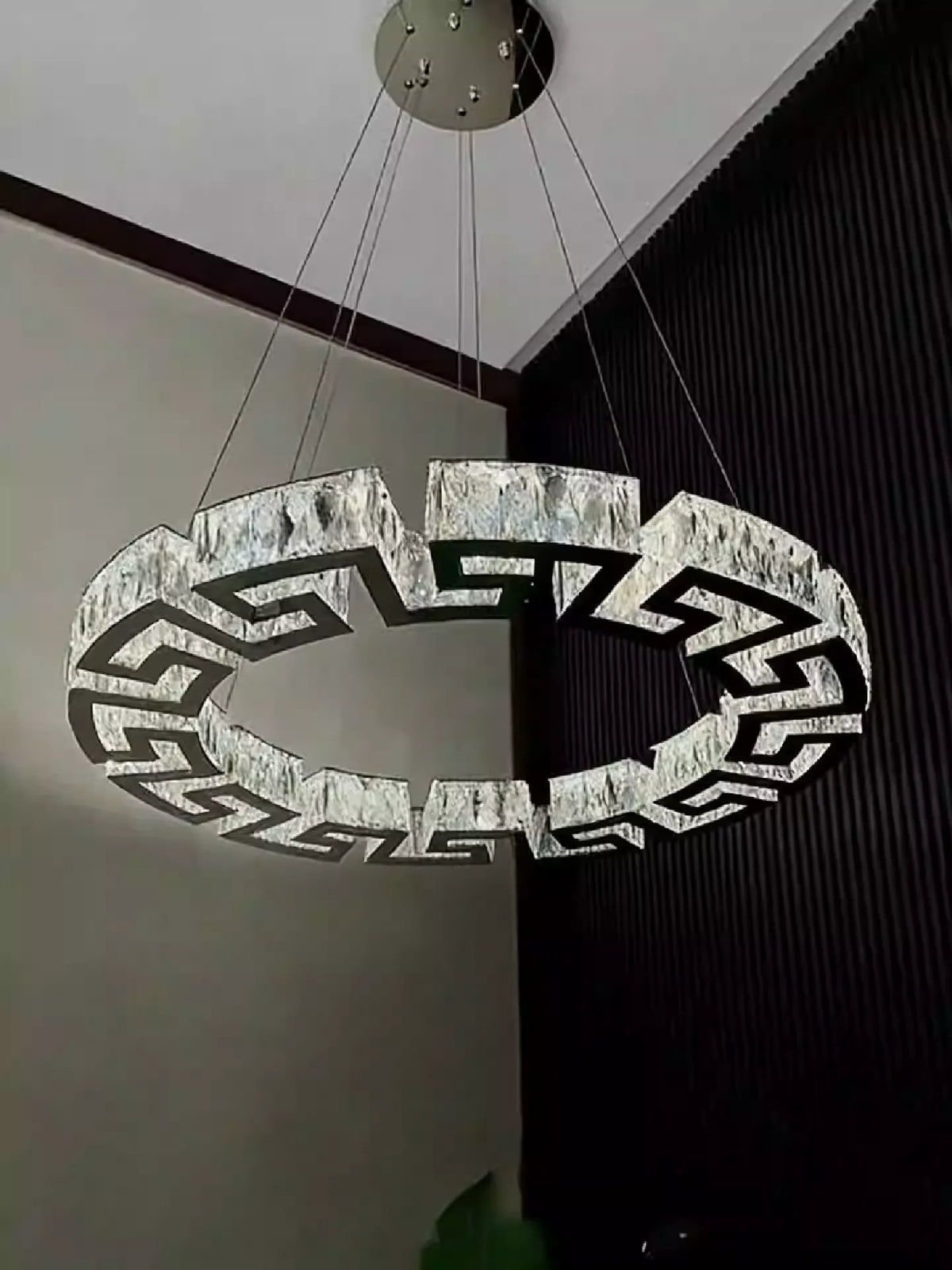 Modern Round Gear/Rectangular Mazes Crystal Chandelier - view 3