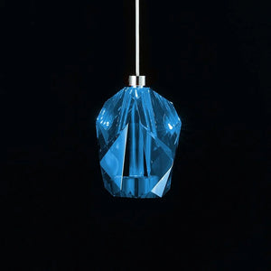 Modern Floating Clear/Blue/Amber Irregular Crystal Chandelier for High-ceiling - view 6