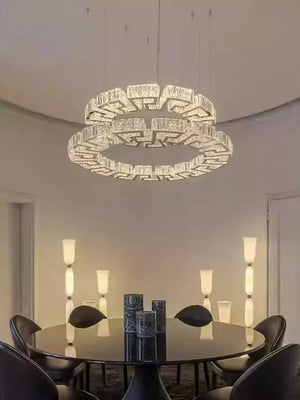Modern Round Gear/Rectangular Mazes Crystal Chandelier - view 9