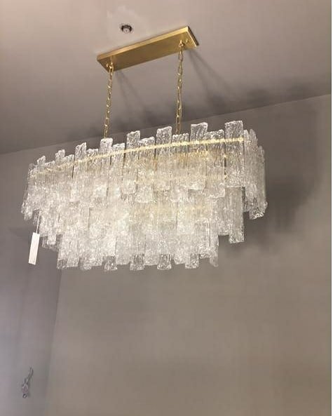 Giovanni Layered Rectangle Glass Chandelier, rectangular - view 2