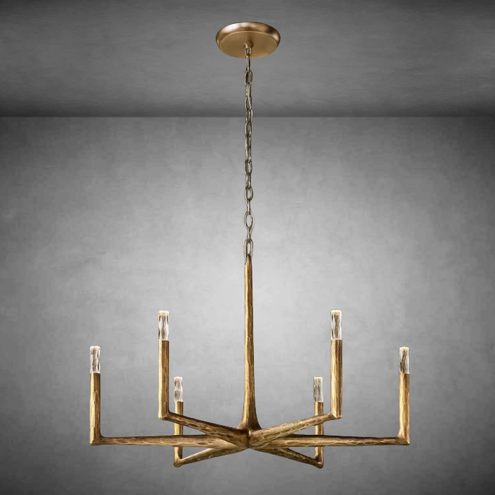 Thalen Forged Round Chandelier 36"48" 60" 72", solid brass - view 2