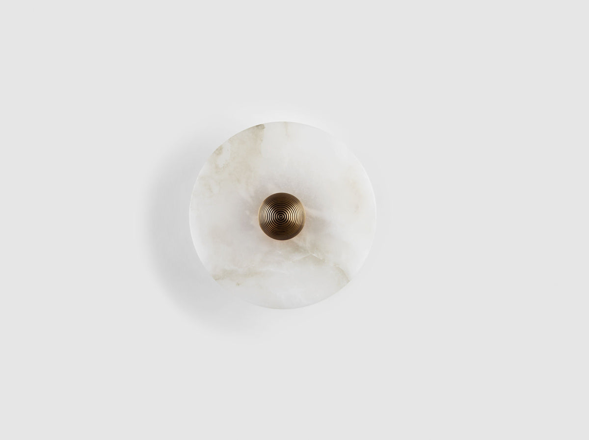 MEDIAN SCONCE / 14 Ø14" x D4", alabaster wall sconce - view 2