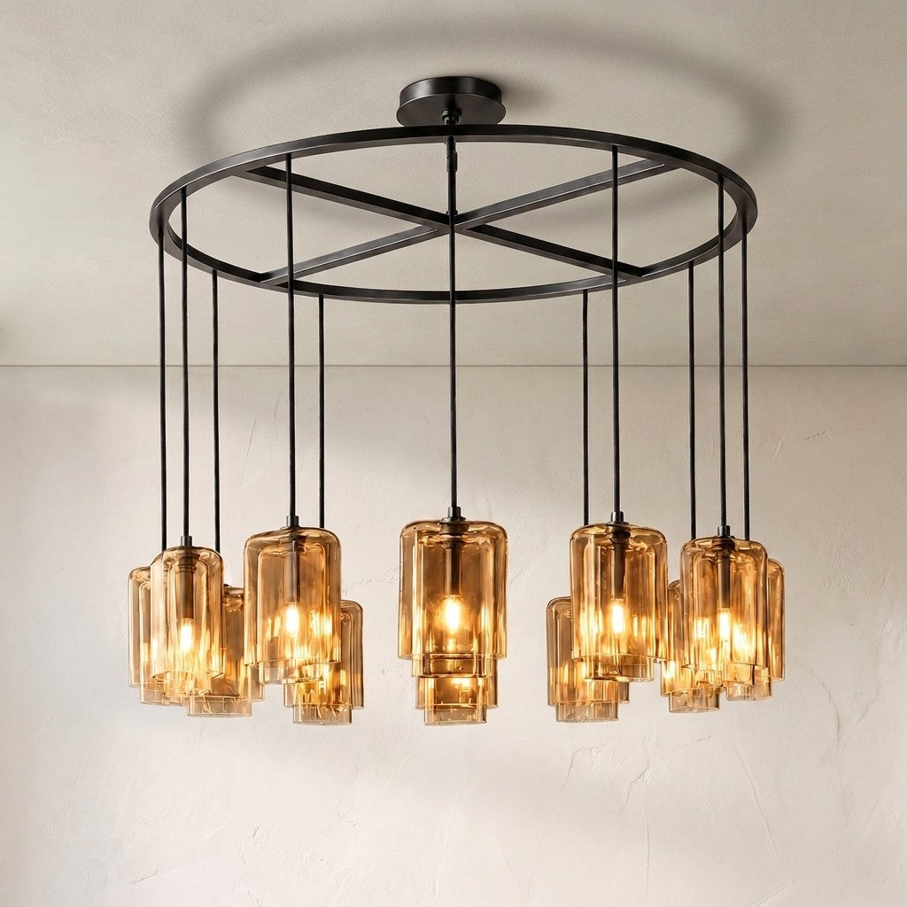 Lacore Clear Glass Round Chandelier