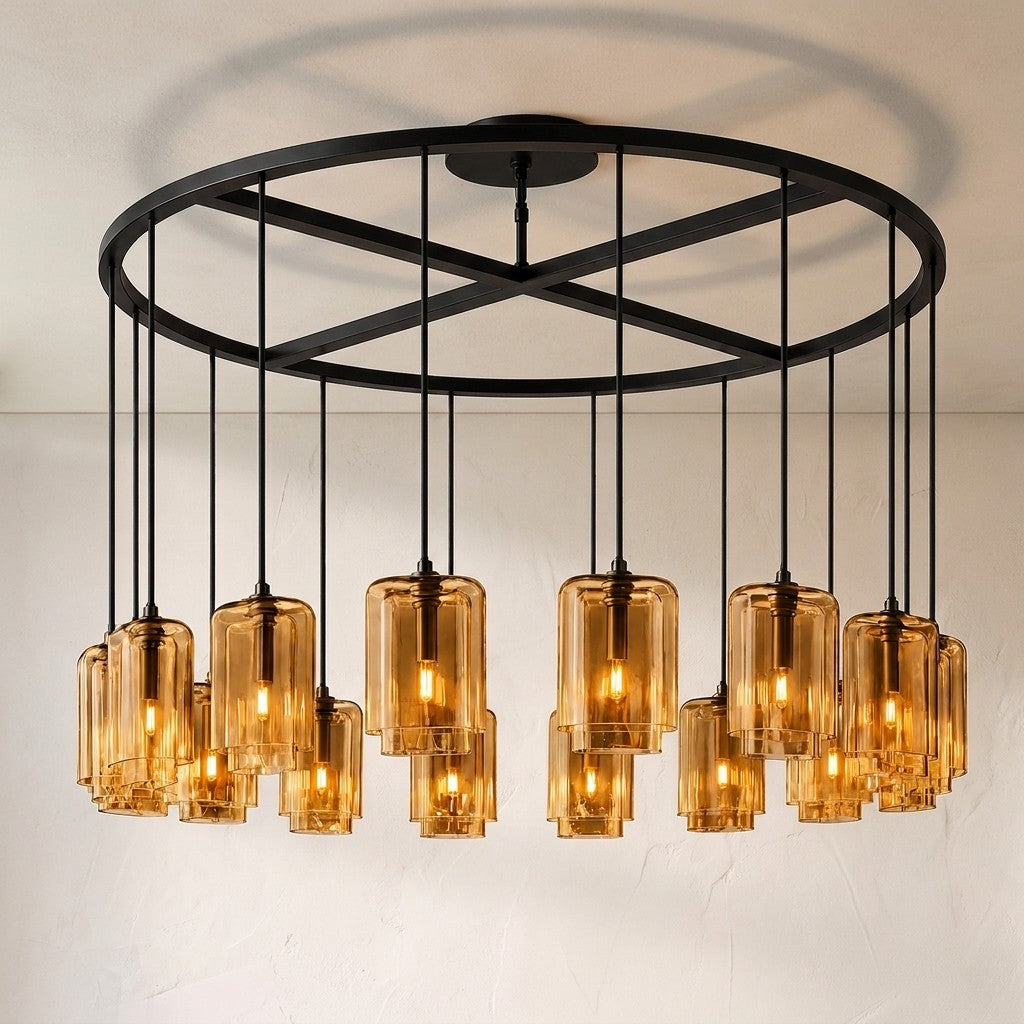Lacore Clear Glass Round Chandelier