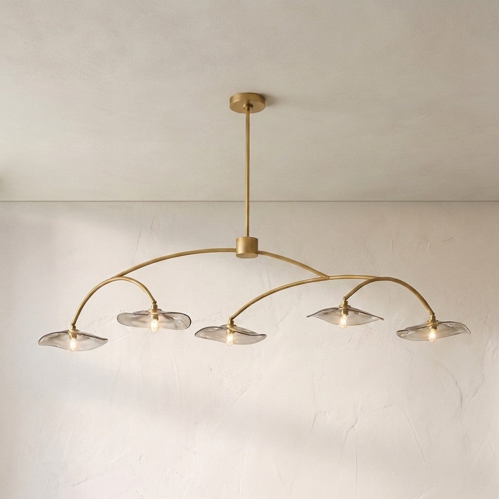 Lilia Smoke Glass Linear Chandelier