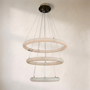 Luca Three-Tier Alabaster Pendant Chandelier