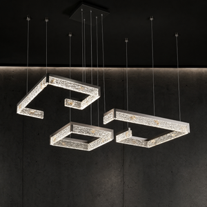 Luminous Cube Modern Multi-Tier Cluster Chandelier - main
