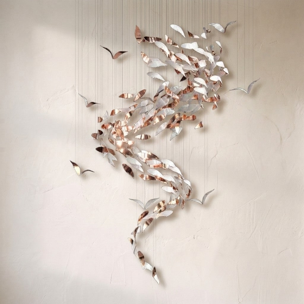Luxury Spiral Creative Floating Ceramic Wings Chandelier for Hotel Lobby/Restaurant