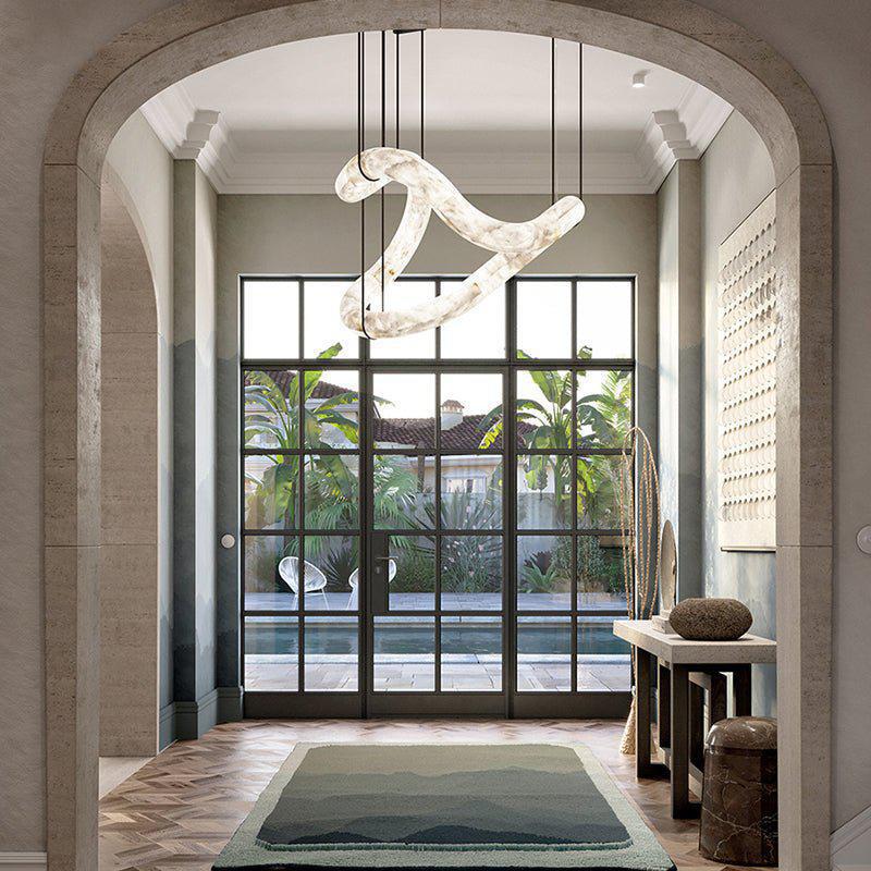 Oslo Infinity Symmetrical Entryway Alabaster Pendant Light - view 3