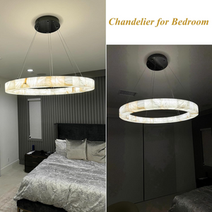 Maurice Modern Alabaster Halo Round Chandelier 31" 40" 60" - view 11