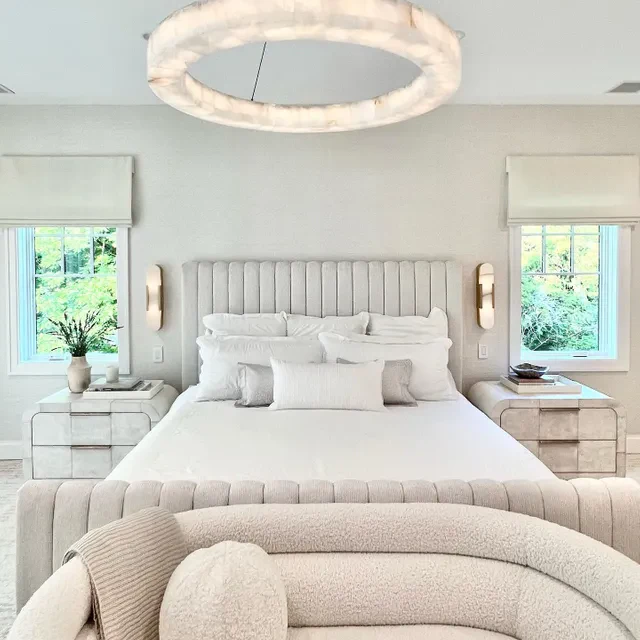 Maurice Modern Alabaster Halo Round Chandelier 31" 40" 60" - view 12